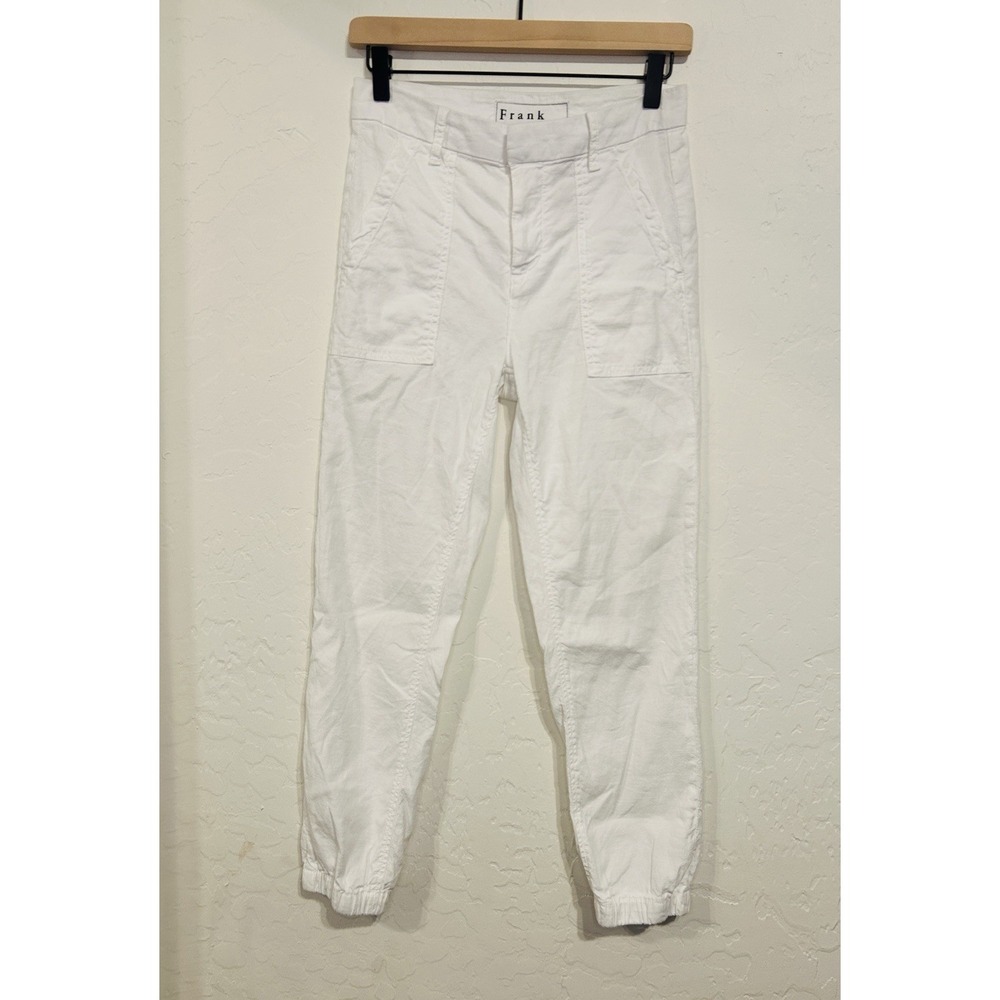 Frank And Eileen Jameson Utility Joggers Womans 0 White Linen Style‎